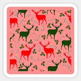 pink christmas reindeers Sticker